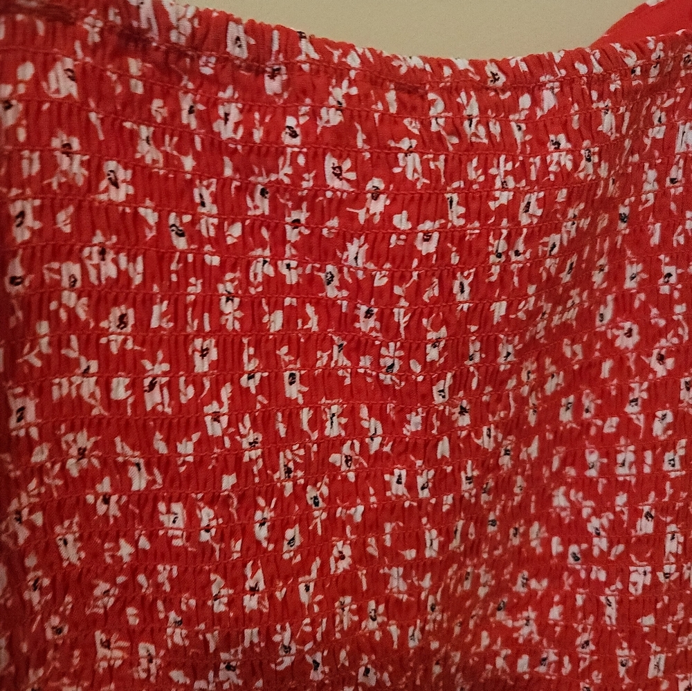 NWT Lily Rose Red White Blue Floral Halter Short Romper - Picture 5 of 9